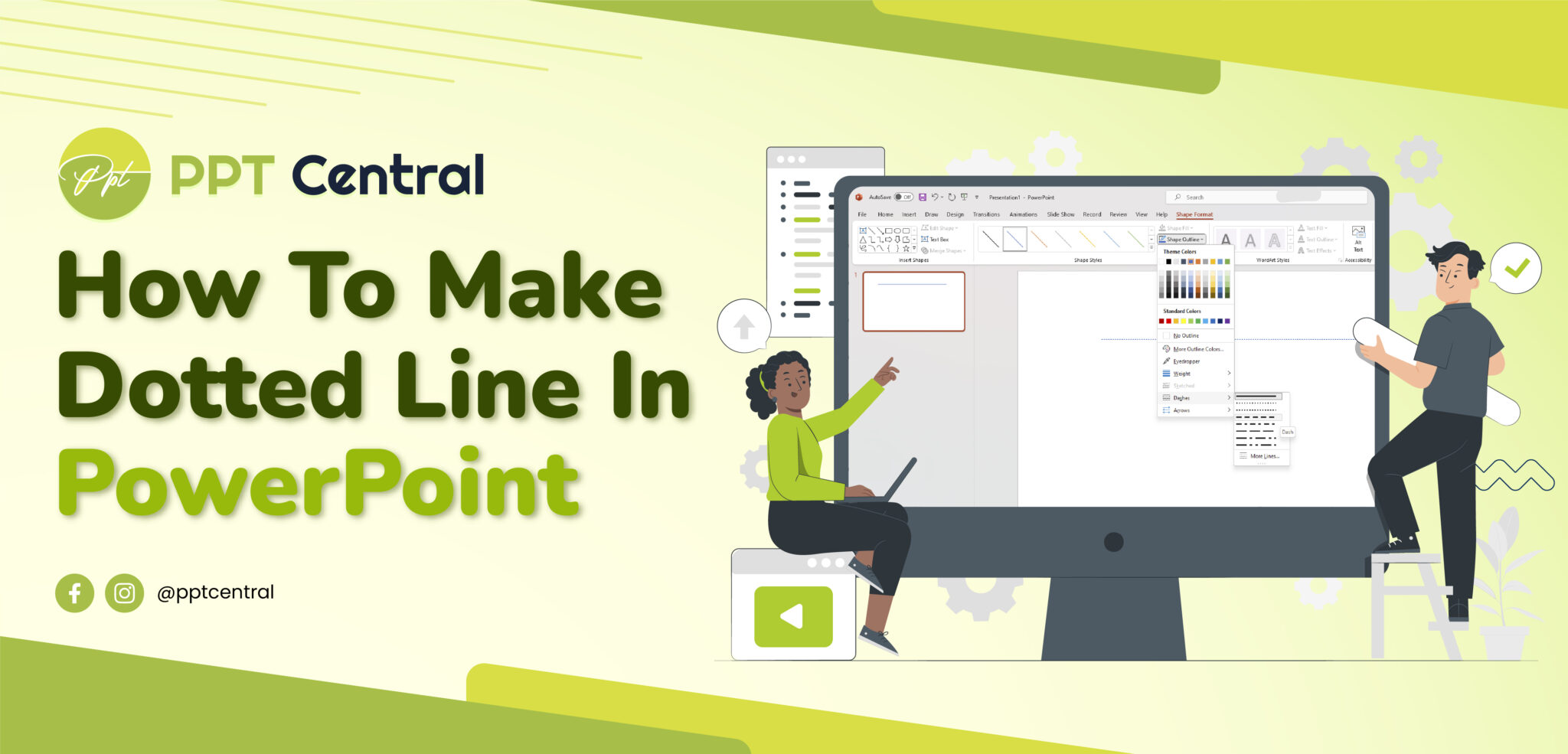 How To Make A Dotted Line In PowerPoint (StepByStep) PPT Central