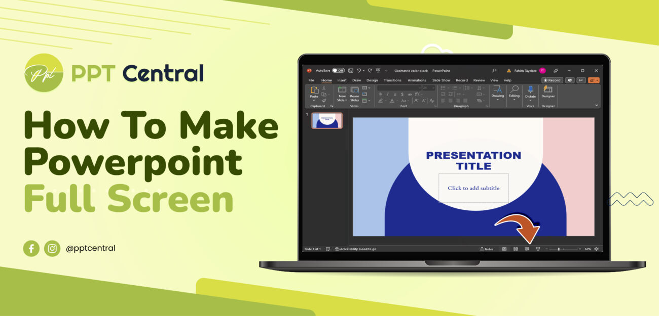 how do i make a powerpoint presentation full screen