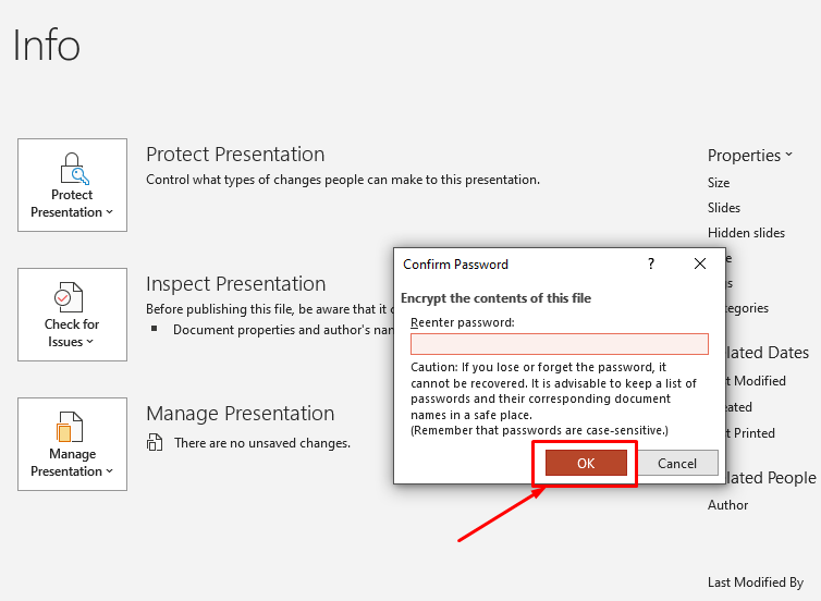 is there a way to lock a powerpoint presentation