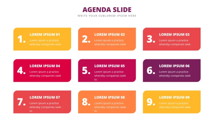 Agenda Slides x 25 Styles
