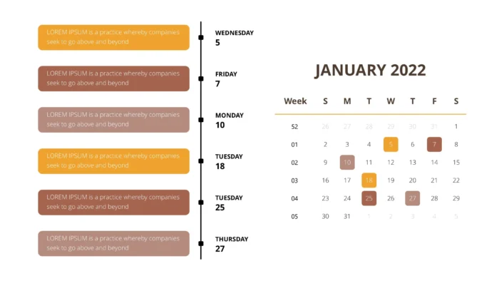 Calendar Slides 2022 x 54 Styles