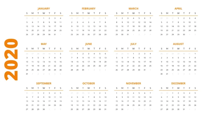 Calendar Slides x 54 Styles