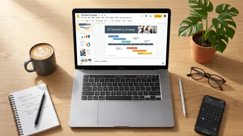 Google Slides portfolio, digital portfolio template, design presentation, creative resume slides